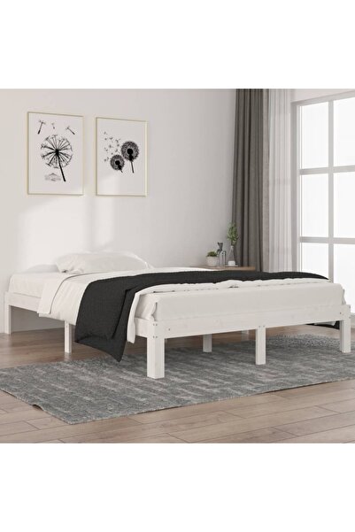 Concept Σκελετός κρεβατιού, λευκό, 140x200 cm, μασίφ ξύλο πεύκου