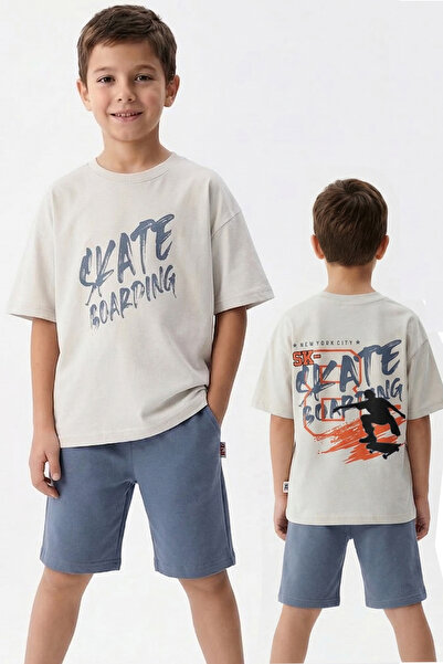 Entel Boy's Stretch Fabric Single Jersey 100% Cotton Printed T-Shirt Capri Set