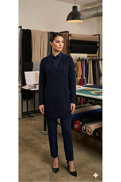 yardıtekstil Knitwear Cardigan Patterned Front Side Pocketed 100% Acrylic