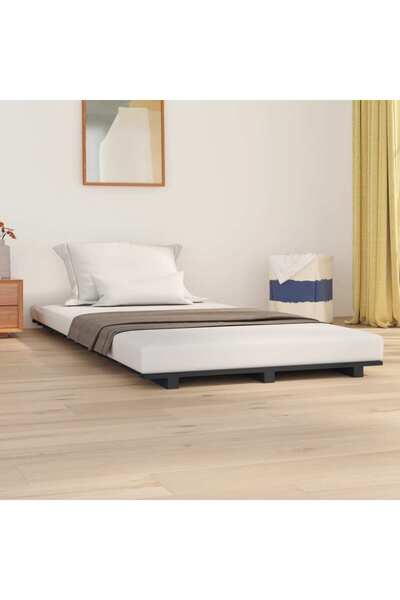 Concept Cadru de pat, gri, 90x200 cm, lemn masiv de pin