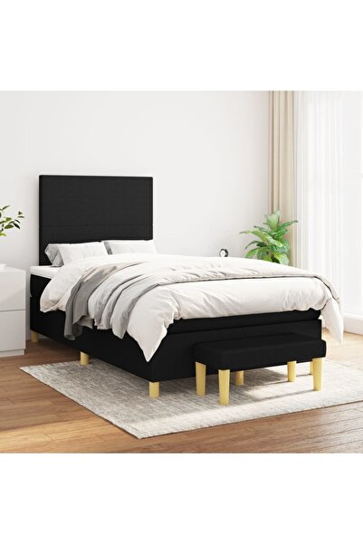 Concept Pat box spring cu saltea, negru, 120x200 cm, textil