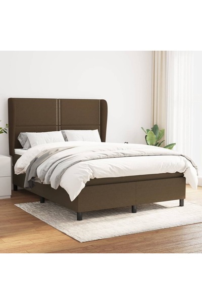 Concept Pat box spring cu saltea, maro închis, 140x200 cm, textil