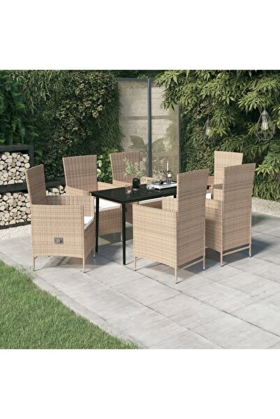 Concept Set mobilier pentru grădină cu perne, 7 piese, bej