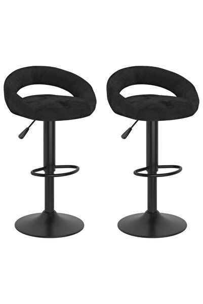 Concept Σκαμπό μπαρ, 2 τεμ., μαύρο, Βελούδο