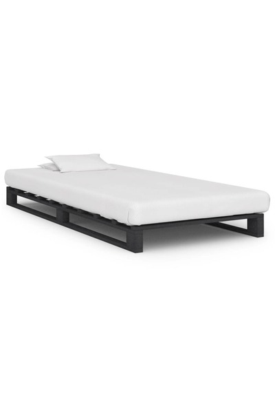 Concept Σκελετός κρεβατιού από παλέτες, γκρι, 100 x 200 cm, μασίφ ξύλο πεύκου