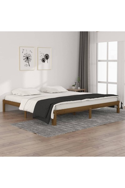 Concept Cadru de pat, maro miere, 200x200 cm, lemn masiv de pin