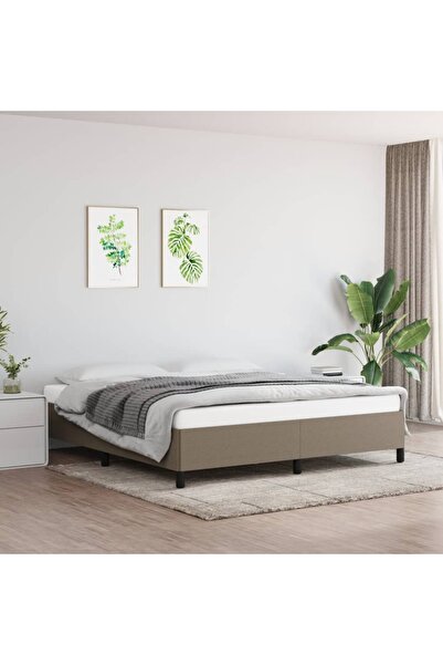 Concept Cadru de pat, gri taupe, 160 x 200 cm, material textil