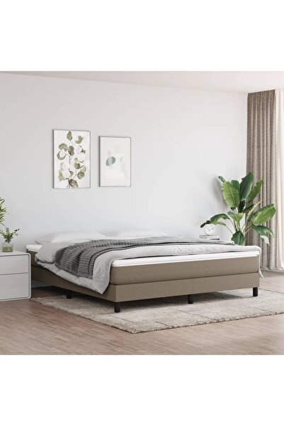 Concept Pat continental cu saltea, gri taupe, 180x200 cm, textil