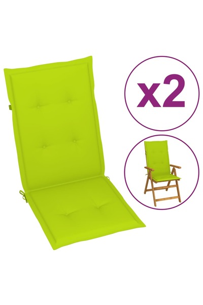 Concept Μαξιλάρια καρέκλας κήπου, 2 τεμ., φωτεινό πράσινο 120x50x3 εκ.