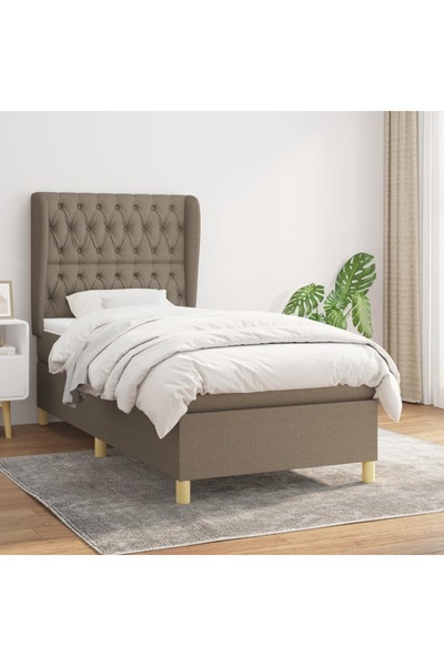 Concept Pat box spring cu saltea, gri taupe, 100x200 cm, textil