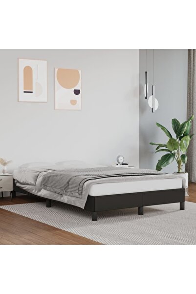 Concept Σκελετός κρεβατιού, μαύρο, 120x200 cm, οικολογικό Δερμάτινο