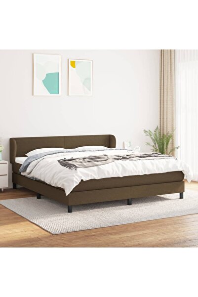 Concept Pat box spring cu saltea, maro închis, 160x200 cm, textil