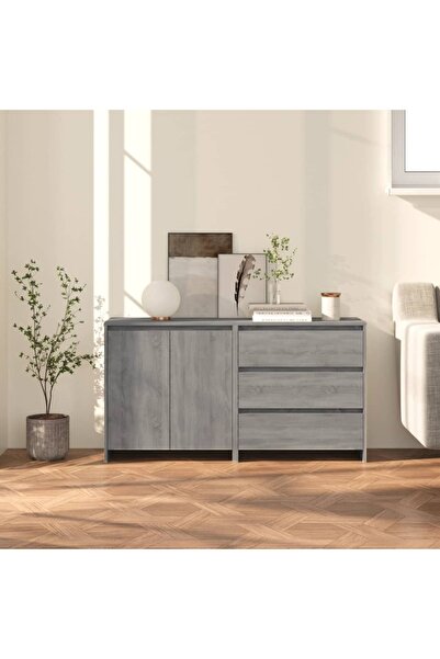 Concept Servantă 2 piese, gri sonoma, lemn compozit