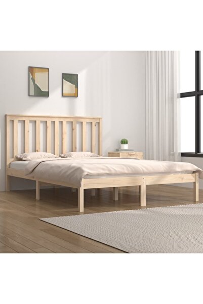 Concept Cadru de pat dublu 4FT6, 135x190 cm, lemn masiv pin