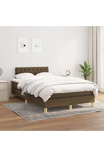 Concept Pat box spring cu saltea, maro închis, 120x200 cm, textil