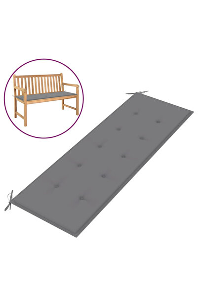 Concept Μαξιλάρι παγκάκι κήπου, γκρι, 150x50x3 εκ.