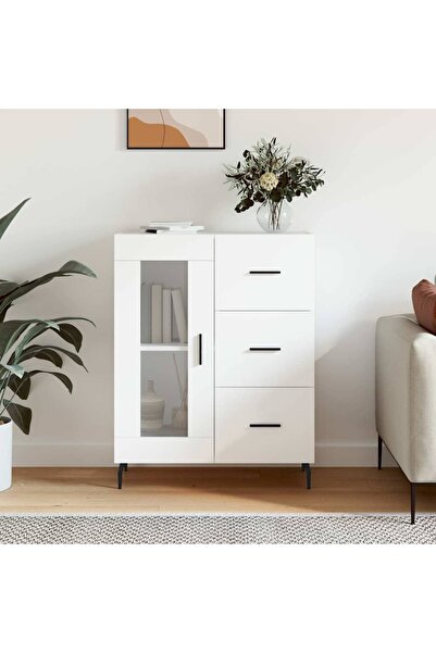 Concept Servantă, alb, 69,5x34x90 cm, lemn compozit