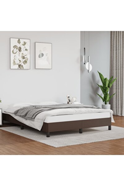 Concept Σκελετός κρεβατιού, καφέ, 140x200 cm, οικολογικό Δερμάτινο