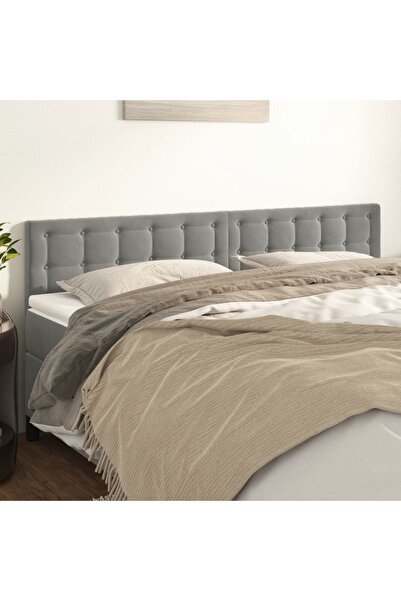 Concept Tăblii de pat, 2 buc, gri deschis, 100x5x78/88 cm, catifea