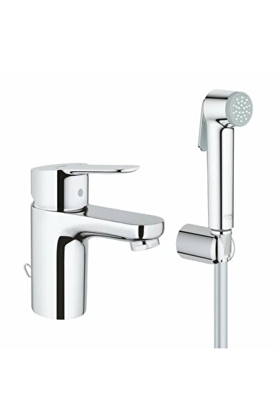 Grohe BauEdge S washbasin mixer with hygienic spray, glossy chrome