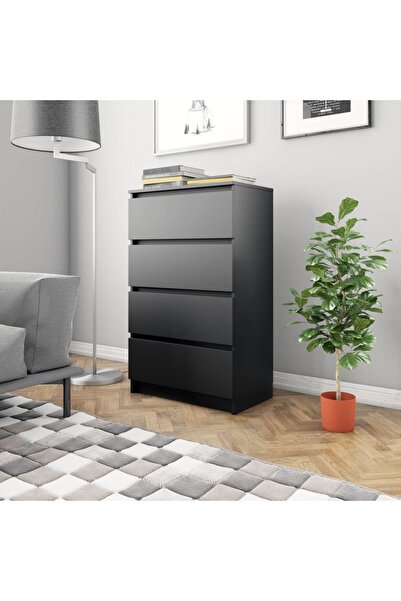 Concept Servantă, negru, 60x35x98,5 cm, lemn compozit