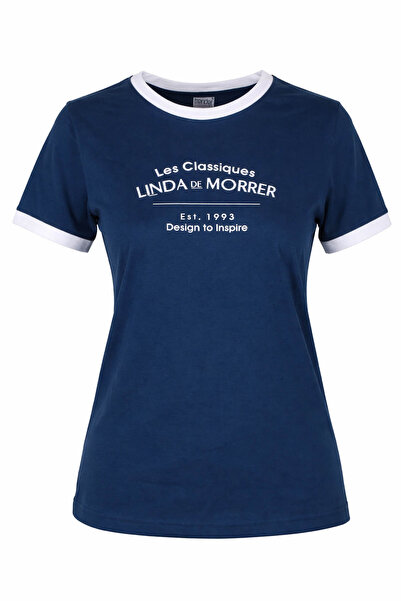 trender Linda O Yaka Relaxed Fit Indigo Women's T-Shirt 26Ydt1000016