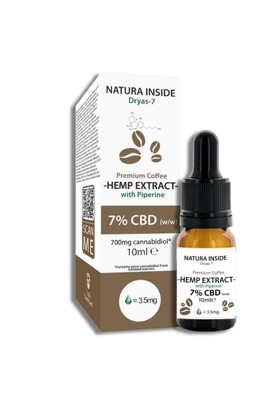 NATURA INSIDE Έλαιο Κάνναβης – 7% CBD με Πιπερίνη & Έλαιο Καφέ, Σειρά Dryas, ...