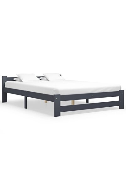 Concept Σκελετός κρεβατιού, σκούρο γκρι, 160 x 200 εκ., μασίφ ξύλο πεύκου