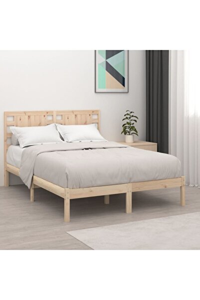 Concept Μικρό σκελετό Διπλό κρεβατιού 4 ποδιών, 120x190 εκ., μασίφ ξύλο