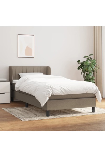 Concept Pat box spring cu saltea, gri taupe, 100x200 cm, textil