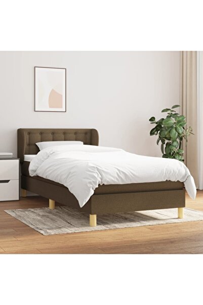 Concept Pat box spring cu saltea, maro închis, 100x200 cm, textil