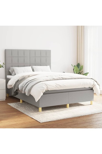 Concept Pat continental, gri deschis, 140x200 cm, material textil