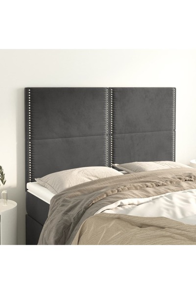 Concept Tăblii de pat, 4 buc, gri închis, 72x5x78/88 cm, catifea