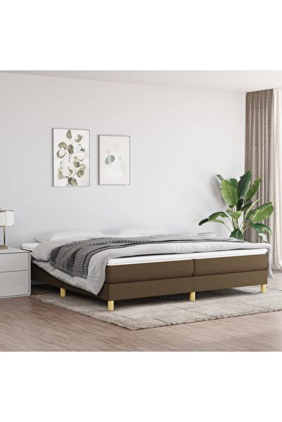 Concept Pat box spring cu saltea, maro închis, 200x200 cm, textil