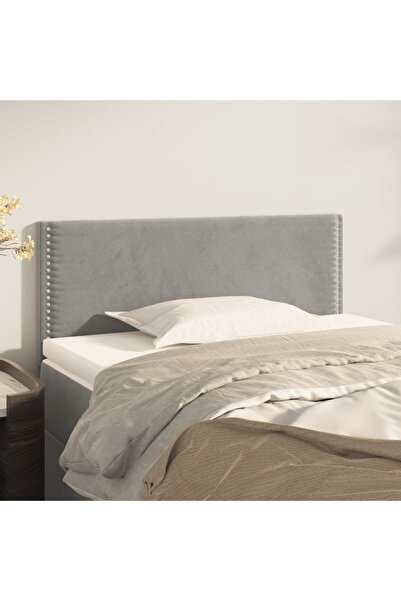 Concept Tăblie de pat, gri deschis, 80x5x78/88 cm, catifea