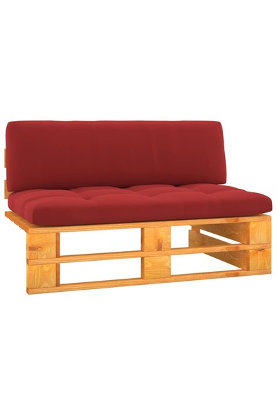 Concept Μεσαίος καναπές κήπου από παλέτες σε μελί χρώμα, επεξεργασμένο ξύλο π...