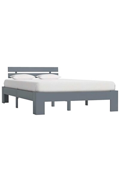 Concept Σκελετός κρεβατιού, γκρι, 140 x 200 εκ., μασίφ ξύλο πεύκου