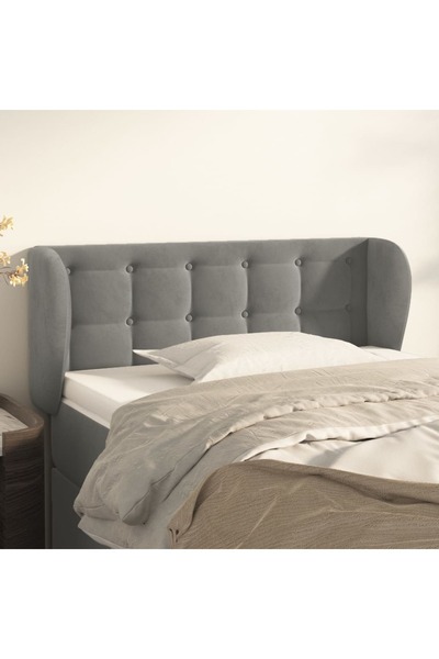 Concept Tăblie de pat cu aripioare gri deschis 103x23x78/88 cm catifea