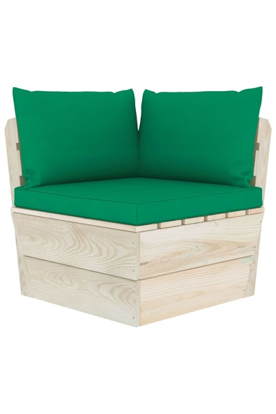 Concept Perne pentru canapea din paleți, 3 buc., verde, textil