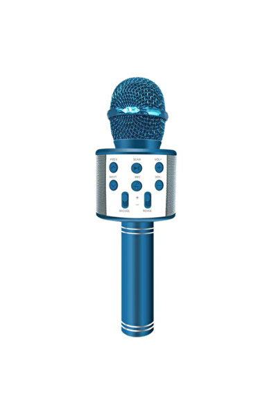 OEM Karaoke microphone W-858, Blue, speaker included, Bluetooth, SD Card, USB...