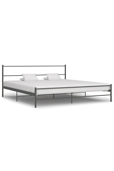 Concept Cadru de pat, gri, 200 x 200 cm, metal