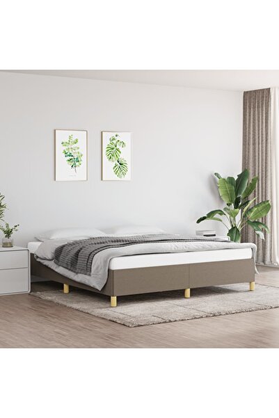 Concept Cadru de pat box spring, gri taupe, 180x200 cm, textil