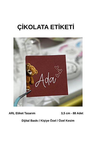 arl etiket tasarım dijital baskı merkezi Yenidoğan Bordo Renk Çikolata Etiket...