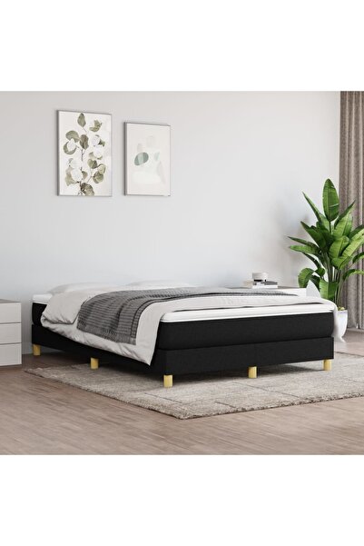 Concept Pat box spring cu saltea, negru, 140x190 cm, textil
