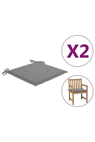 Concept Μαξιλάρια καρέκλας κήπου, 2 τεμ., γκρι, 50 x 50 x 3 εκ.