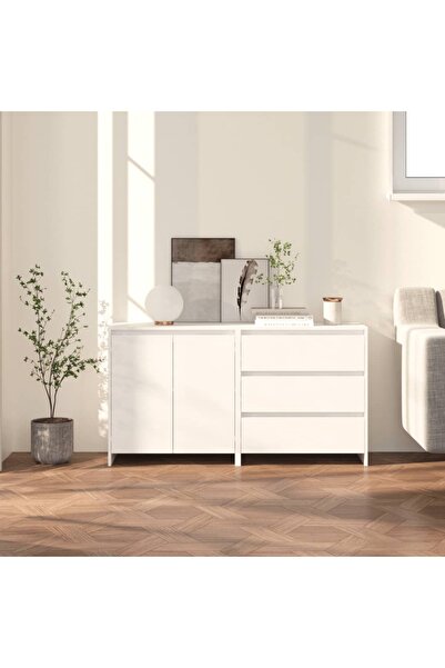 Concept Μπουφές, λευκό, 2 τεμάχια, επεξεργασμένο ξύλο