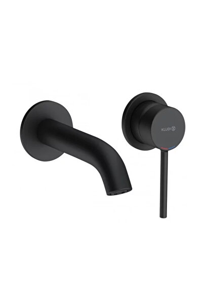 Kludi Baterie lavoar Bozz negru mat montaj incastrat pipa 18 cm