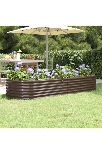 Concept Jardinieră grădină maro 224x80x38 cm oțel vopsit electrostatic