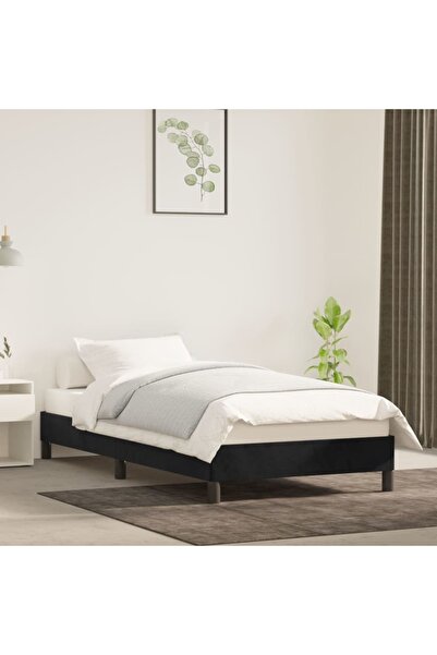 Concept Cadru de pat, negru, 80x200 cm, catifea