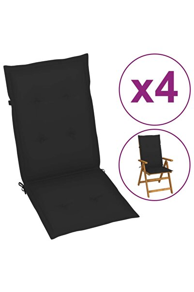 Concept Μαξιλάρια καρέκλας κήπου, 4 τεμ., μαύρα, 120x50x3 εκ.